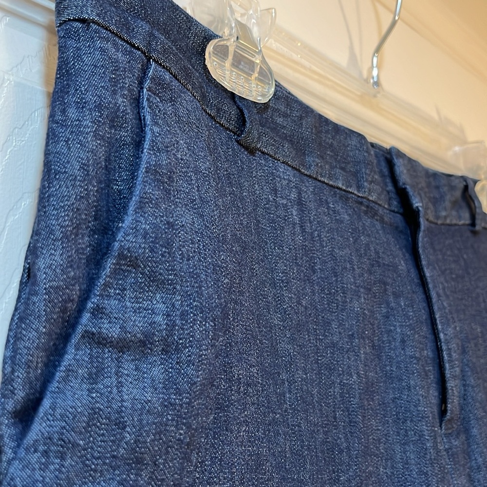 Banana Republic Chino Trouser Bermuda Shorts Cotton Blend Size 6 Blue Excellent - Picture 2 of 6